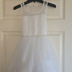 American Princess White Dress with Pearl Accents
